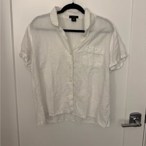 J. Crew White Casual Collared Button Down Shirt